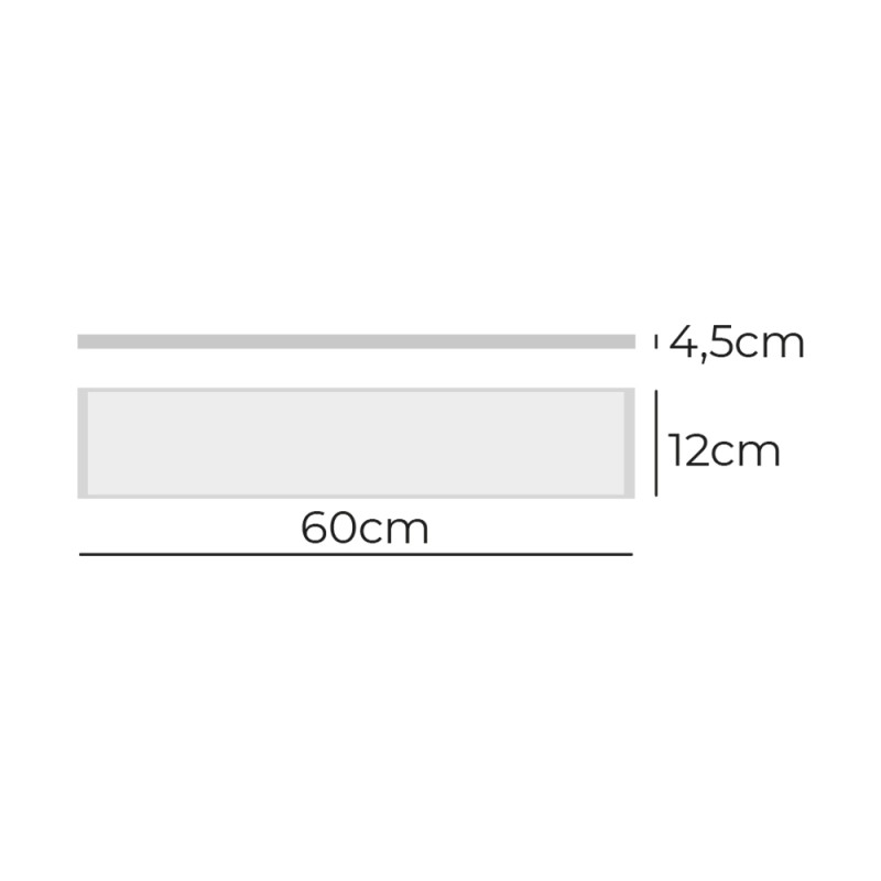 Regleta led 25 w 4000 k luz dia 2500 lm 12 x 60 x 4,5 cm