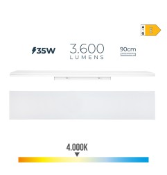 Regleta led 35 w 4000 k luz dia 3600 lm 90 x 4.5 x 12 cm