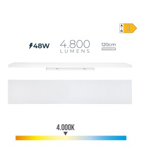 Regleta led 48 w 4000 k luz dia 4800 lm 12 x 120 x 4,5 cm