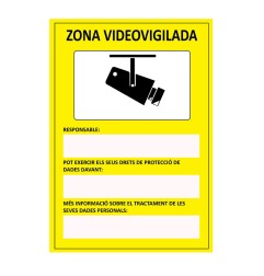 Señal zona videovigilada català pvc 0.7mm 21x30cm normaluz