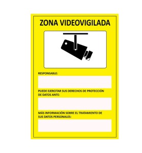 Cartel "zona videovigilada" adhesivo 15x20cm normaluz