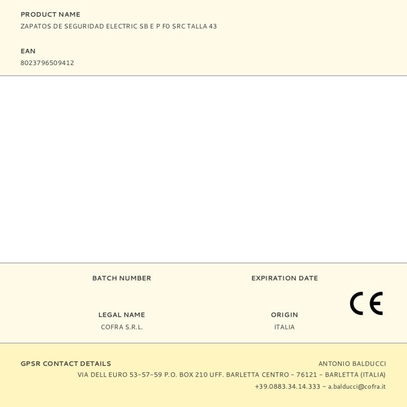 Zapatos de seguridad electric sb e p f0 src talla 43