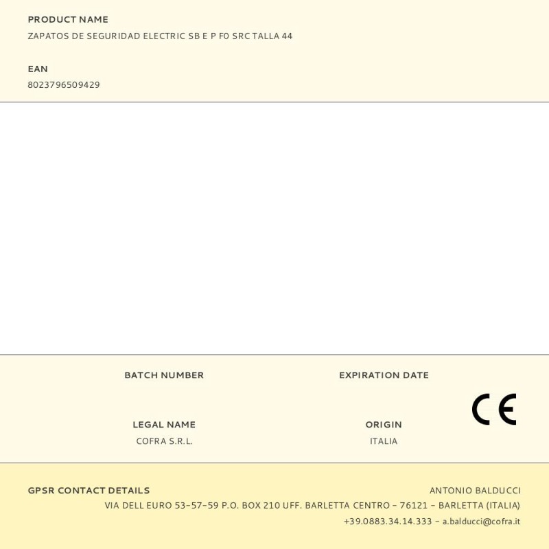 Zapatos de seguridad electric sb e p f0 src talla 44