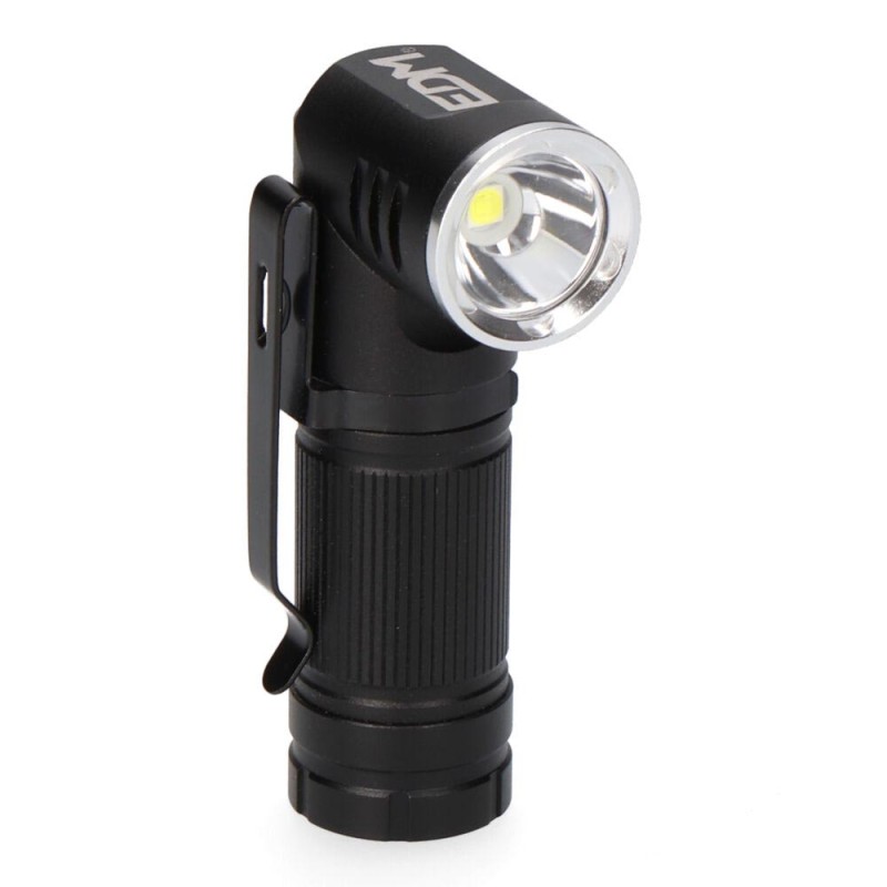 Linterna mini led 8w 450 lm. cuerpo aluminio, cabezal direccionable. recargable