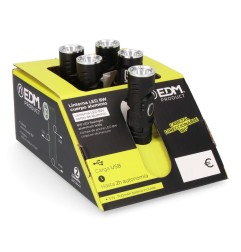 Linterna mini led 8w 450 lm. cuerpo aluminio, cabezal direccionable. recargable