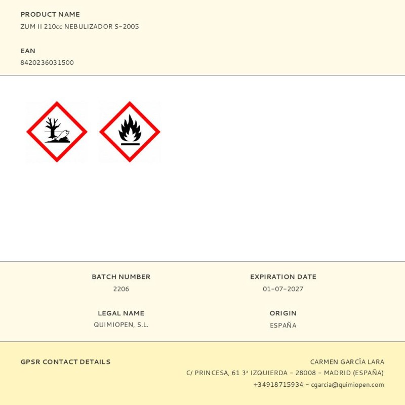 Zum ii 210cc nebulizador s-2005