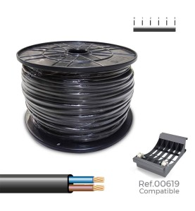 Manguera plana h05vvh2-f 2 x 1,00 mm² negra, 500 m. (bobina grande)
