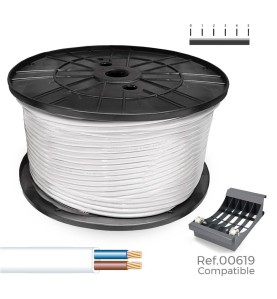 Manguera plana h03vvh2-f 2 x 0,75 mm² blanca, 700 m. (bobina grande)