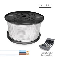 Manguera plana h05vvh2-f 2 x 1,00 mm², blanca, 500 m. (bobina grande)