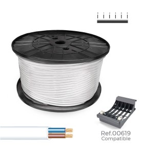 Manguera plana h05vvh2-f 2 x 1,00 mm², blanca, 500 m. (bobina grande)