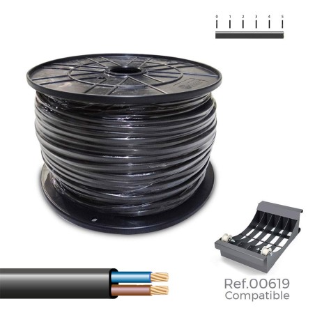 Manguera plana 2 x 1,50 mm² negra, 400 m. (bobina grande)