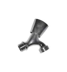 Grifo de lavadora basico 1 salida v/metal cromo 1/2" - 3/4" (envasado)