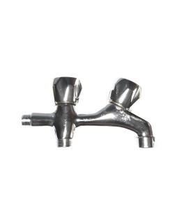Grifo de lavadora doble v/metal cr 1/2" (envasado)