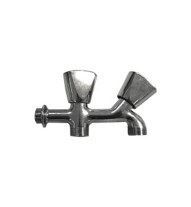 Grifo de lavadora doble rosca v/metal cr 1/2"