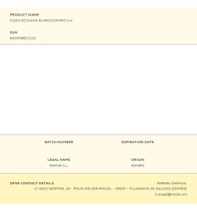 Flexo de ducha blanco/cromo 2 m