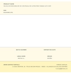 Valvula de descarga de wc con muelle de laton para tanque alto edm