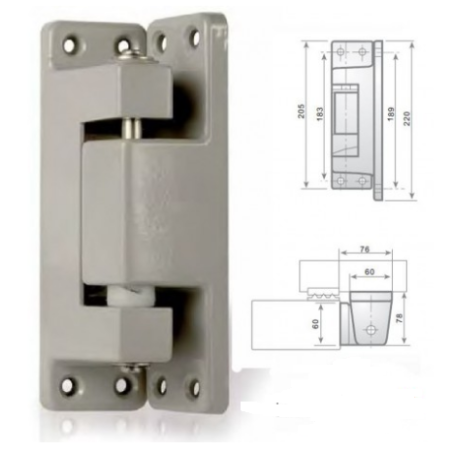 Bisagra vertical c/rampa epoxi gris i-215 (d)