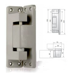 Bisagra vertical c/rampa epoxi gris i-215 (d)