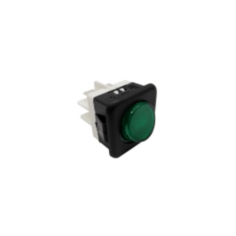Conmutador verde 230v 25x25mm campana jemi