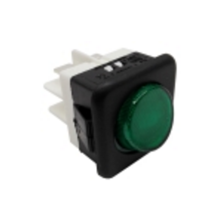 Conmutador verde 230v 25x25mm campana jemi