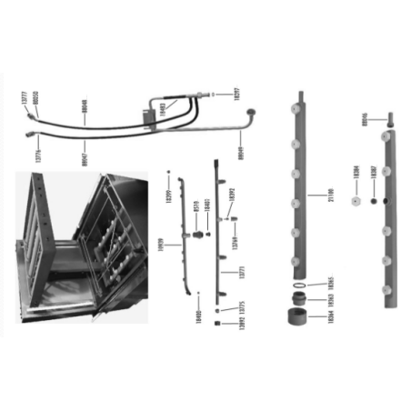 Tubo distribuidor aclarado l 778mm jemi