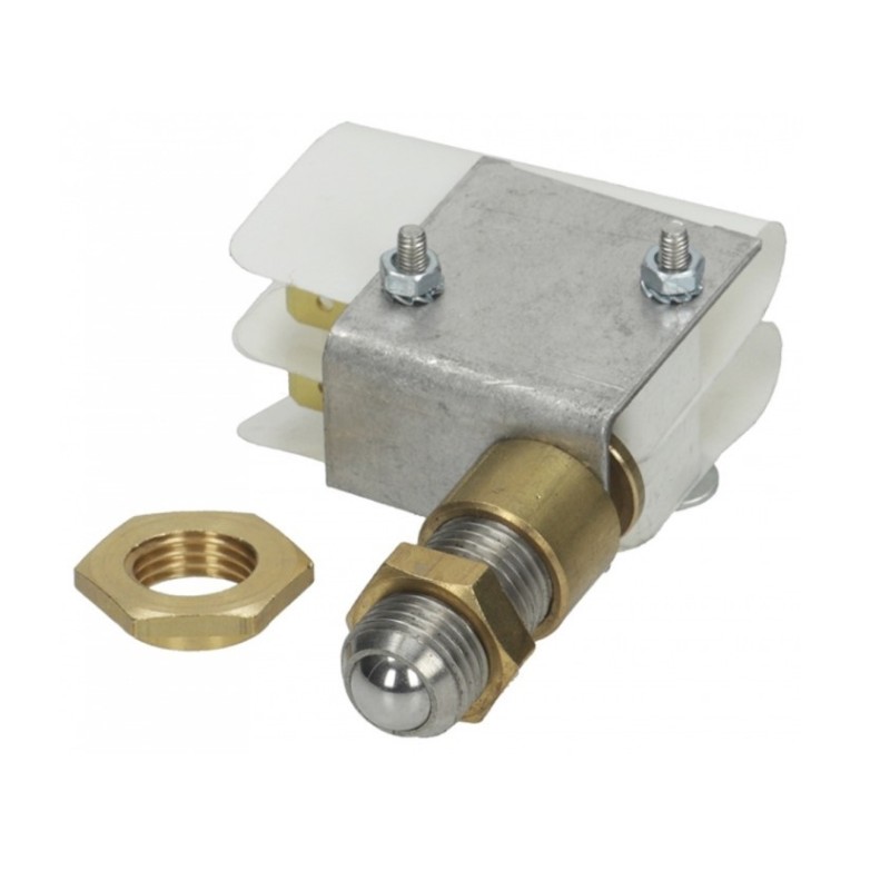 Microinterruptor con varilla 230V 12A 1CO rosca M12 empalme conector Faston 6,3mm Microinterruptor con varilla 230V 12A 1CO rosca M12 empalme conector Faston 6,3mm