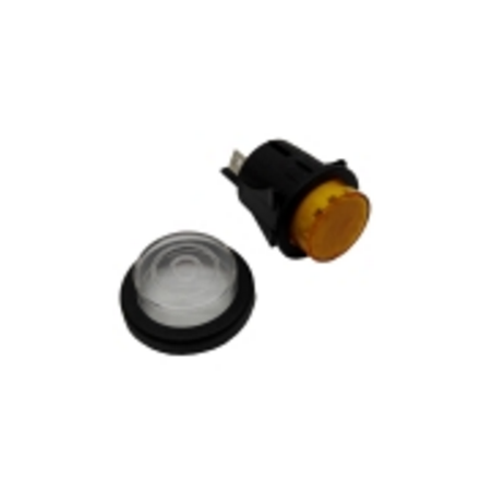 Pulsador ambar Ø25mm 230v con funda lb
