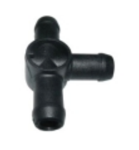Racor cruz 3 vias Ø12mm plastico aristarco