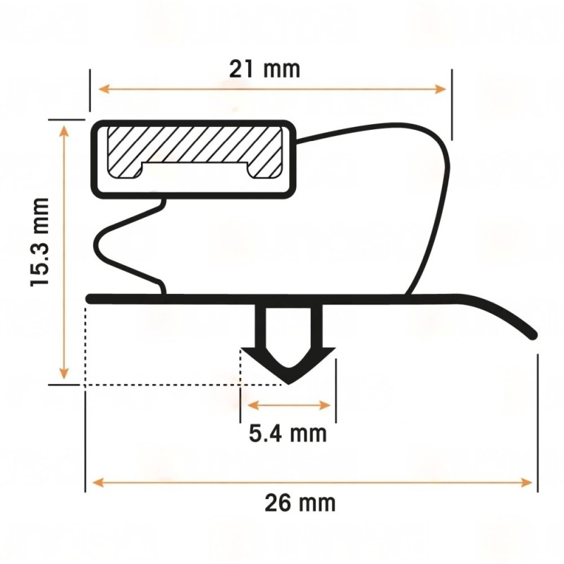Burlete 597x400mm Pvc Gris Fagor