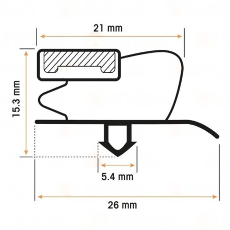 Burlete 597x400mm Pvc Gris Fagor