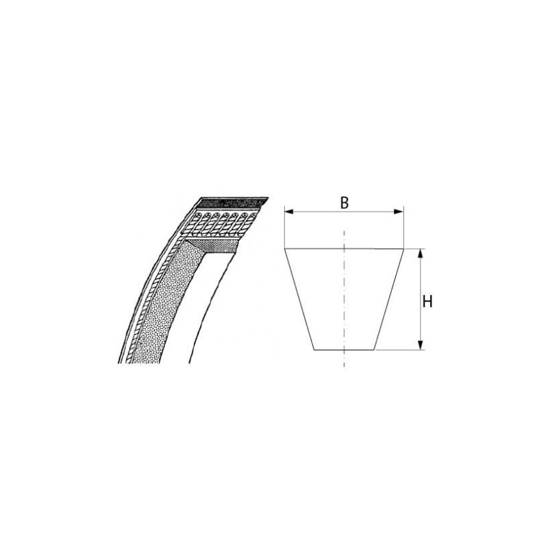 Correa trapezoidal 13x457 mm a18 Berkel