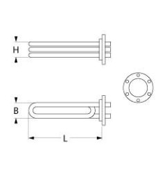 Resistencia calderÍn 2800w 230v l 425mm fi-30 fagor