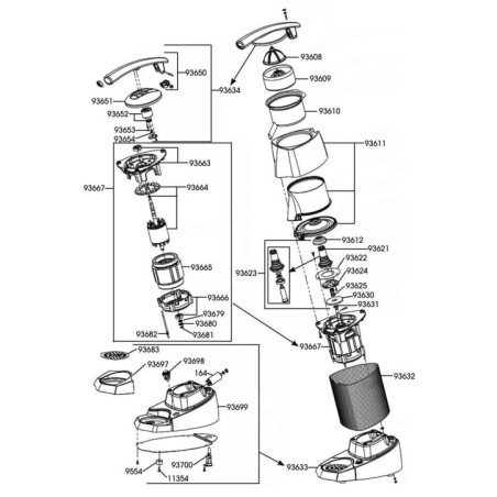 Tapa completa exprimidor nD70 santos