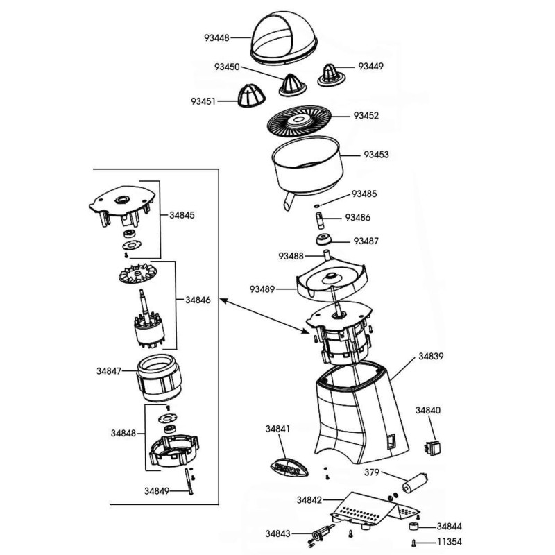 Tapa inferior motor exprimidor nº52 santos
