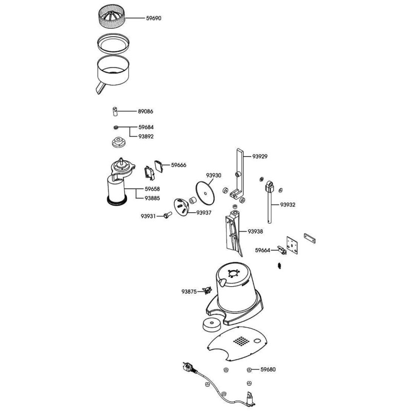 Tapa inferior palanca exprimidor ecp-p15 edesa