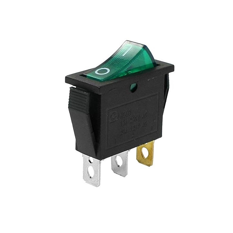Interruptor verde unipolar 230v 16a 30x11mm lucca ( 2 unidades)