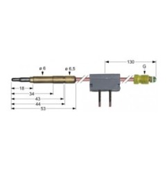 Termopar interrumpido m9x1 l  600mm