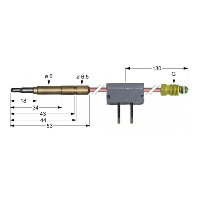 Termopar interrumpido m9x1 l 600mm Termopar interrumpido m9x1 l 600mm