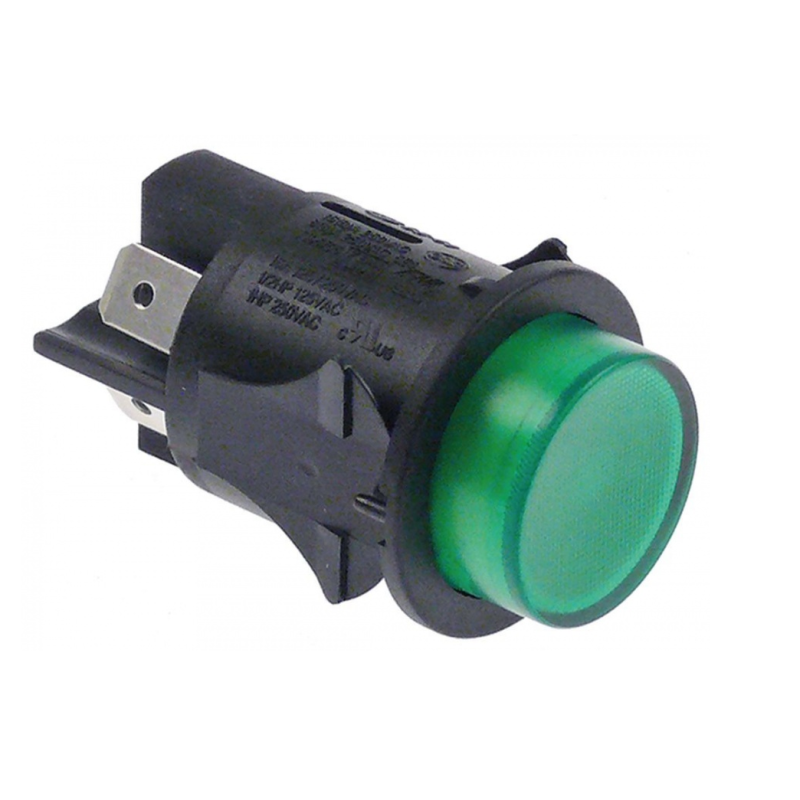 Interruptor Verde Ø25mm 16A 230V Bipolar | Varios
