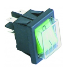 Pulsador verde 30x22mm 230v con funda