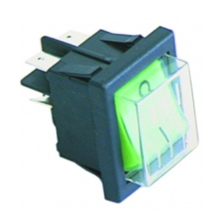 Pulsador verde 30x22mm 230v con funda