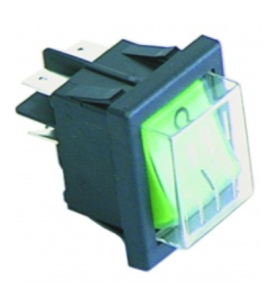 Pulsador verde 30x22mm 230v con funda