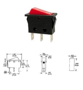 Interruprot basculante 30x11mm rojo
