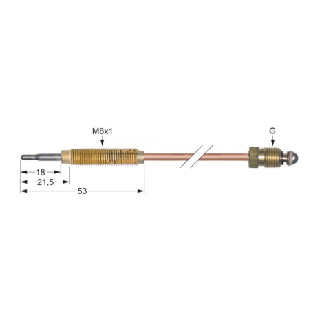 Termopar cabeza roscada m8x1 l 320mm itv