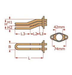 Resistencia 2 grupos 3500w 230v tetide