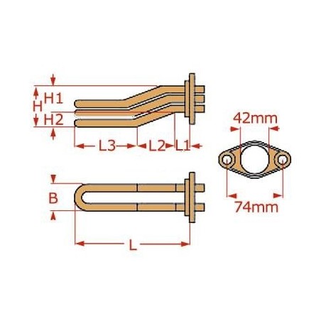 Resistencia 2 grupos 3500w 230v tetide
