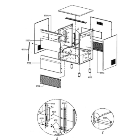 Puerta ng80/ng110 fabricador hielo itv