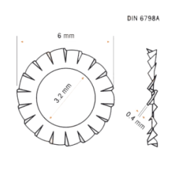 Arandela m3 a2 din-6798a lavavajillas (10 unidades)  Fagor