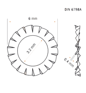 Arandela m3 a2 din-6798a lavavajillas (10 unidades)  Fagor