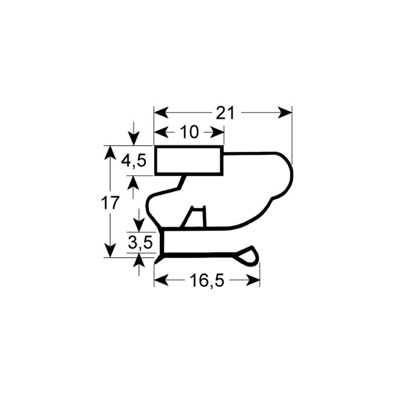 Burlete para frigorífico horeca l1 380mm l2 520mm medidas exteriores Burlete para frigorífico horeca l1 380mm l2 520mm medidas exteriores